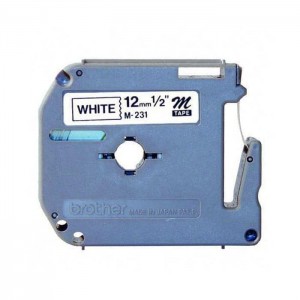 BROTHER Color Tapes 12mm M-K231 BLACK ON WHITE